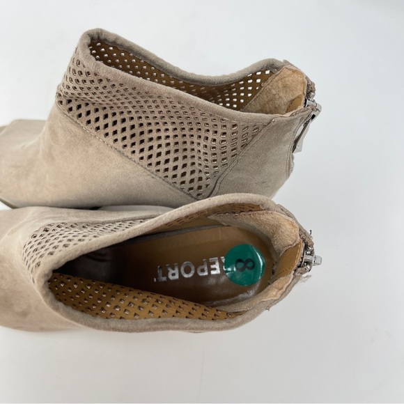 Report Barnack Grey Stacked Heeled Open Toe Cut Out Ankle‎ Boot - Picture 7 of 9